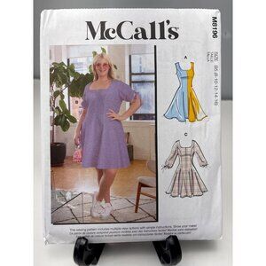 McCalls M8196 Sewing Pattern Dress Size 8-10-12-14-16 Easy Stylish DIY Uncut